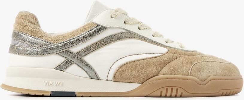 VIA VAI Kris Sky Sneakers dames Textiel Leer Mesh Suède Beige