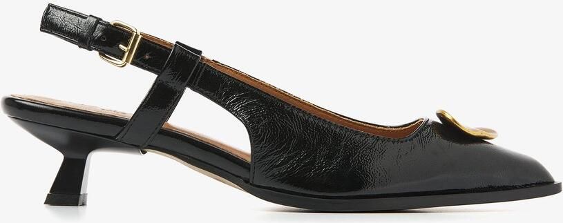VIA VAI Lea Imani Slingbacks Dames Leer Zwart