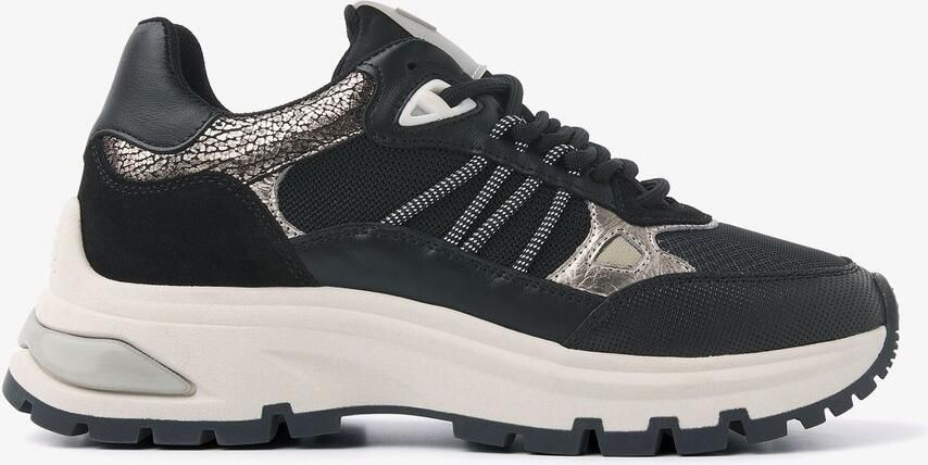 VIA VAI Liz Dae Vectra combi Nero Zwart Leer Lage sneakers Dames