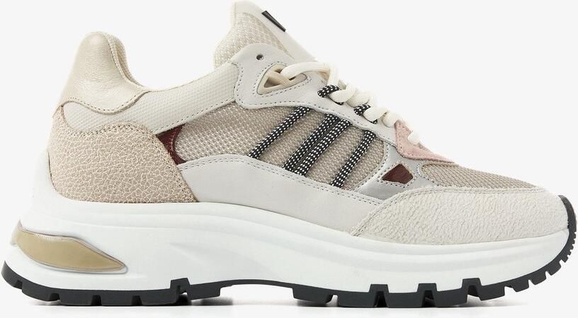 VIA VAI Liz Dae Sneakers Dames Leer Mesh Suède Rood