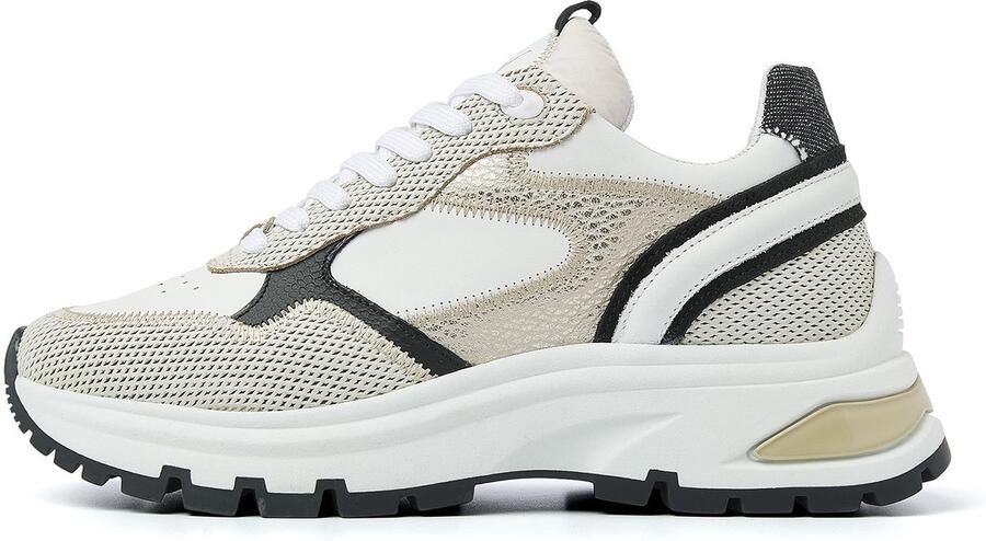 VIA VAI Lage Sneakers Dames Liz Dulce Maat: 42 Materiaal: Leer Kleur: Beige