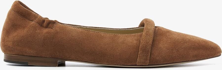VIA VAI Lola Rose Ballerina Dames Suède Cognac