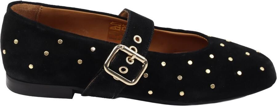 VIA VAI Lou Nine 62371 Bandschoen zwart nubuck suede