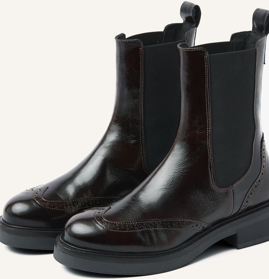 VIA VAI Enkelboots Dames Lucia Gina Maat: 39 Materiaal: Leer Kleur: Bruin