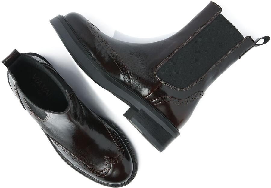 VIA VAI Enkelboots Dames Lucia Gina Leer Bruin - Foto 3