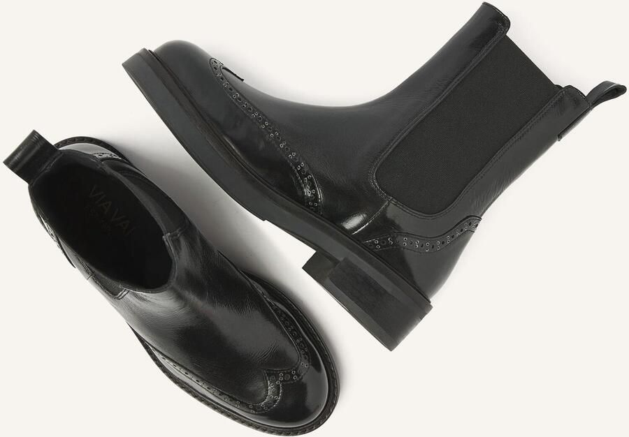 VIA VAI Enkelboots Dames Lucia Gina Leer Zwart - Foto 3