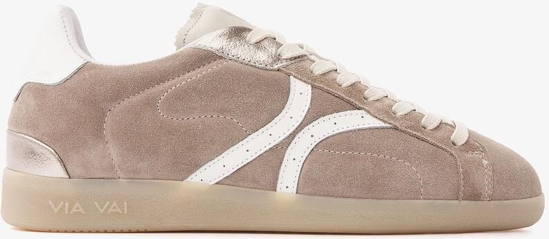 VIA VAI Nilla Khloe Sneakers Dames Leer Suède Beige