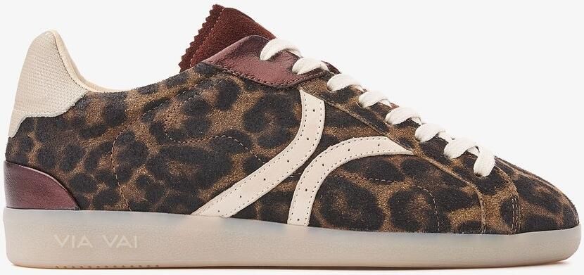 VIA VAI Nilla Khloe Sneakers Dames Leer Suède Beige