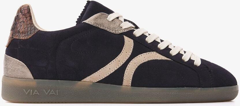 VIA VAI Nilla Khloe Sneakers Dames Leer Suède Blauw