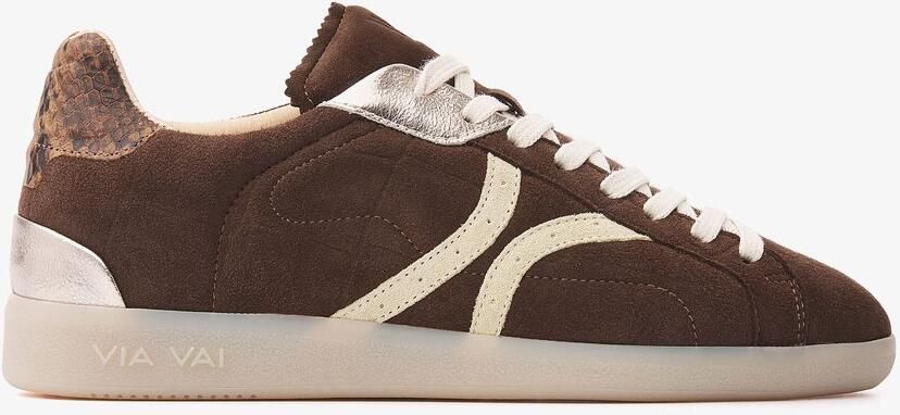 VIA VAI Nilla Khloe Sneakers Dames Leer Suède Bruin