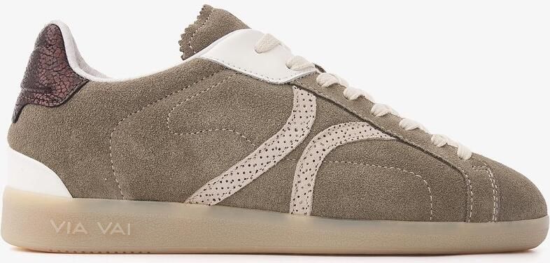 VIA VAI Nilla Khloe Sneakers Dames Leer Suède Groen