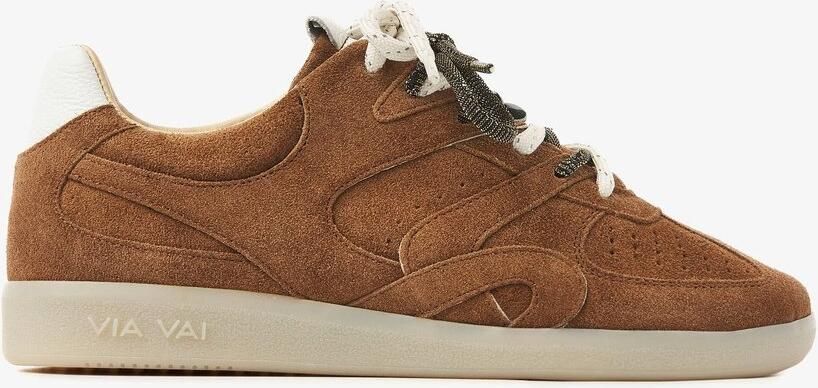 VIA VAI Nilla Macy Sneakers Dames Leer Suède Cognac