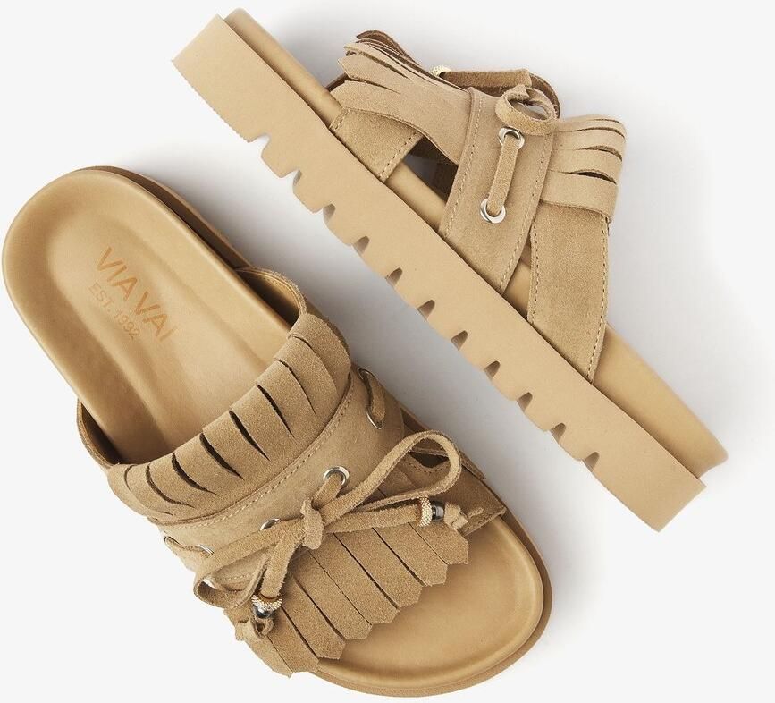 VIA VAI Slippers Dames Rae Laila Maat: 37 Materiaal: Suède Kleur: Beige - Foto 6