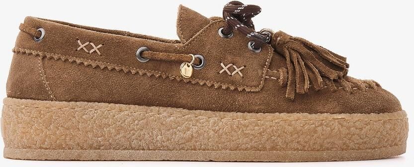VIA VAI Rox Romee Loafers Dames Suède Beige