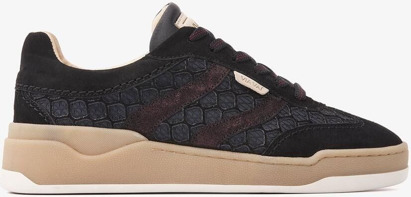 VIA VAI Sam Naomi Sneakers Dames Leer Mesh Suède Blauw