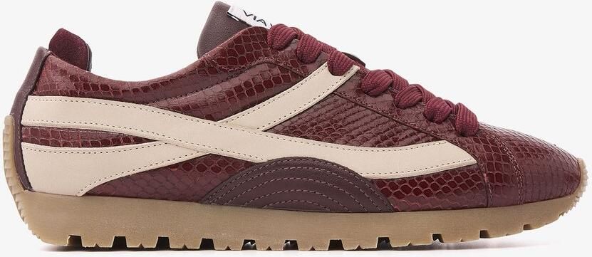 VIA VAI Scott Demi Sneakers Dames Leer Bordeaux