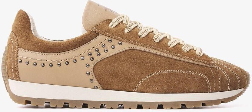 VIA VAI Scott Kyle Sneakers Dames Leer Suède Beige