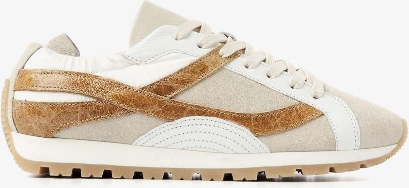 VIA VAI Scott Nala Sneakers Dames Leer Suède Textiel Cognac