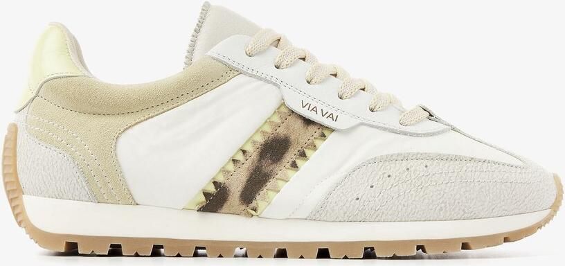 VIA VAI Scott Sara Sneakers Dames Leer Suède Textiel Geel