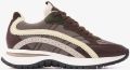 VIA VAI Usher Lott Sneakers Dames Leer Mesh Suède Beige - Beige
