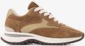 VIA VAI Usher Riggs Sneakers Dames Leer Mesh Suède Beige - Cognac