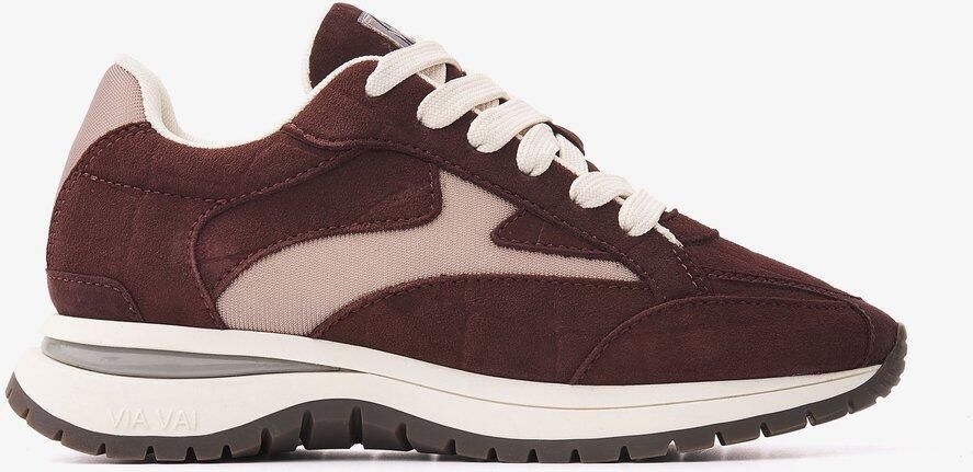 VIA VAI Usher Riggs Sneakers Dames Mesh Suède Rood