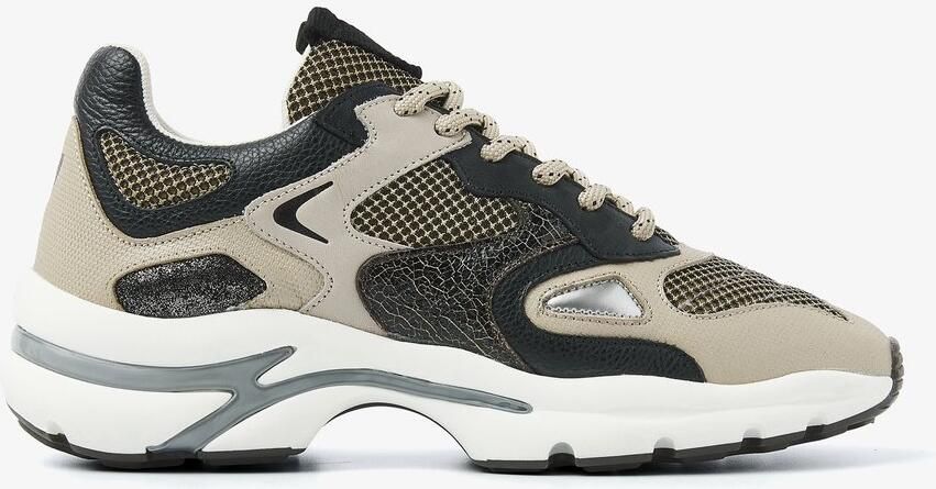 VIA VAI Vesper Due Sneakers Dames Leer Mesh Suède Bruin