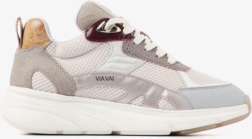 VIA VAI Vic Harmony Sneakers dames Leer Mesh Su�de Beige