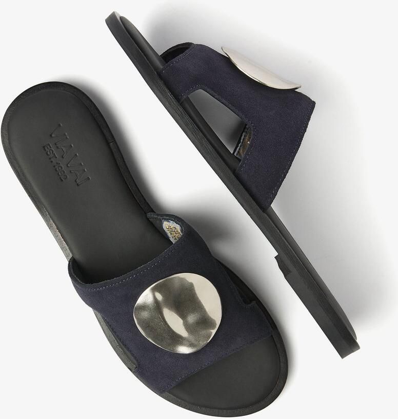 VIA VAI Vita Avi Slippers Dames Suède Blauw