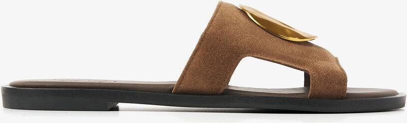 VIA VAI Vita Avi Slippers Dames Suède Cognac