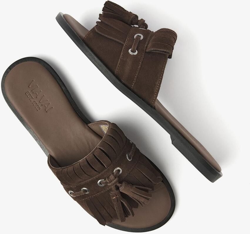VIA VAI Vita Eva Slippers Dames Suède Bruin