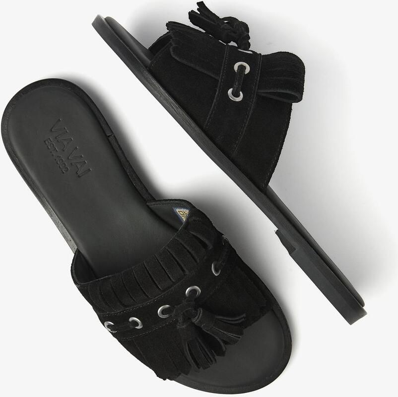 VIA VAI Vita Eva Slippers Dames Suède Zwart