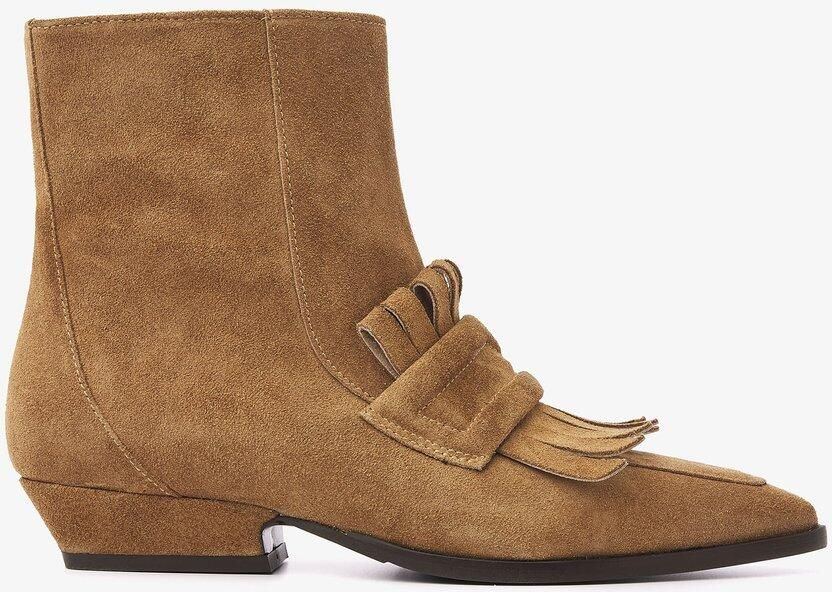 VIA VAI Vive Evie Enkellaarsjes Dames Suède Beige