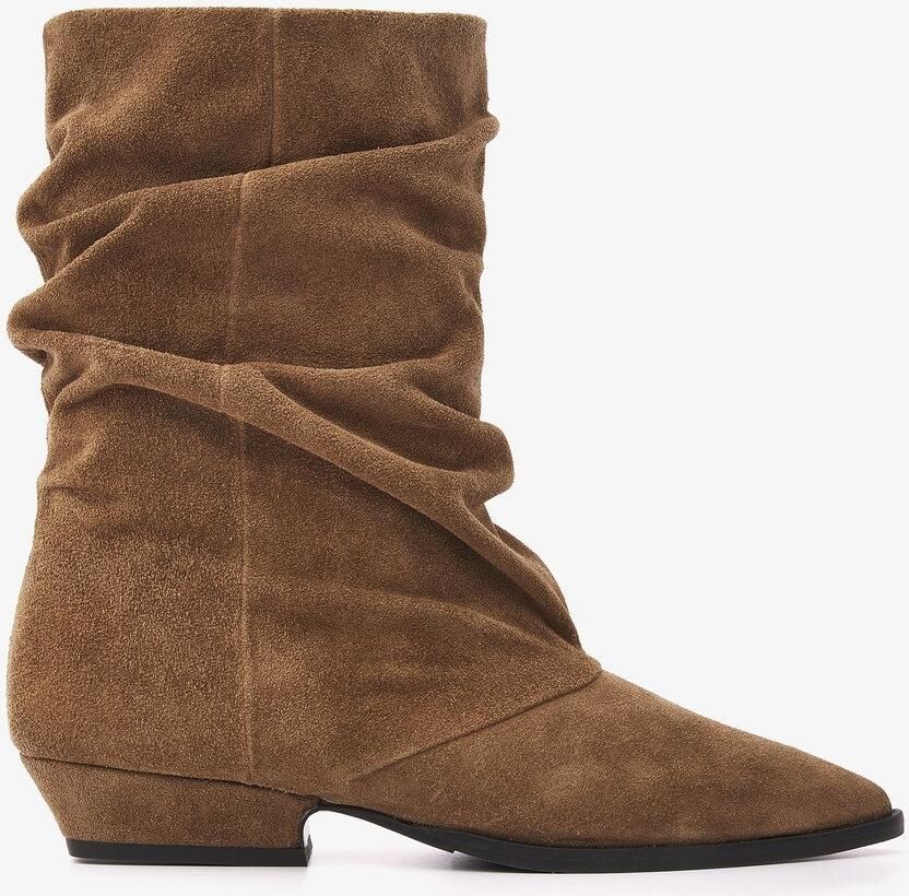 VIA VAI Vive Joan Enkellaarsjes Dames Suède Beige