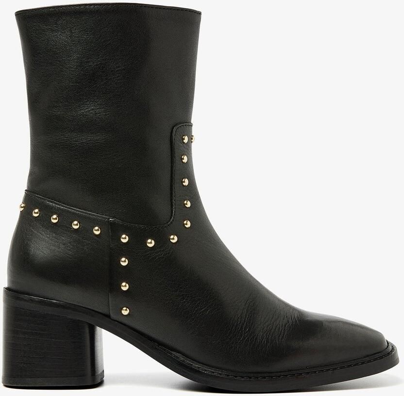VIA VAI Zoey Rose Enkellaarsjes Dames Leer Zwart