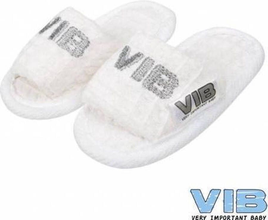 VIB Baby Slipper ' Wafel Wit+Zilver