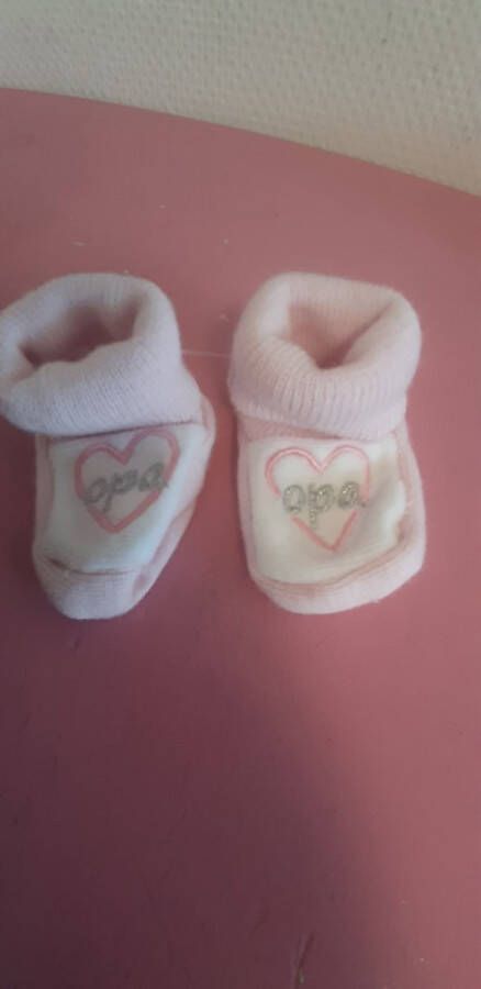 VIB Babyslofjes Roze met Wit Opa