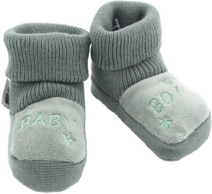 VIB Slofjes 'BABY BOY' Mosgroen