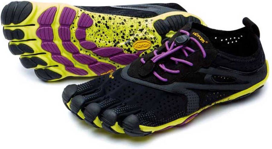 Vibram Five Fingers V-Run Runningschoenen Dames Black Yellow Purple