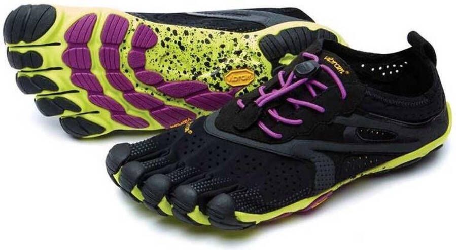 Vibram Five Fingers V-Run Runningschoenen Dames Black Yellow Purple