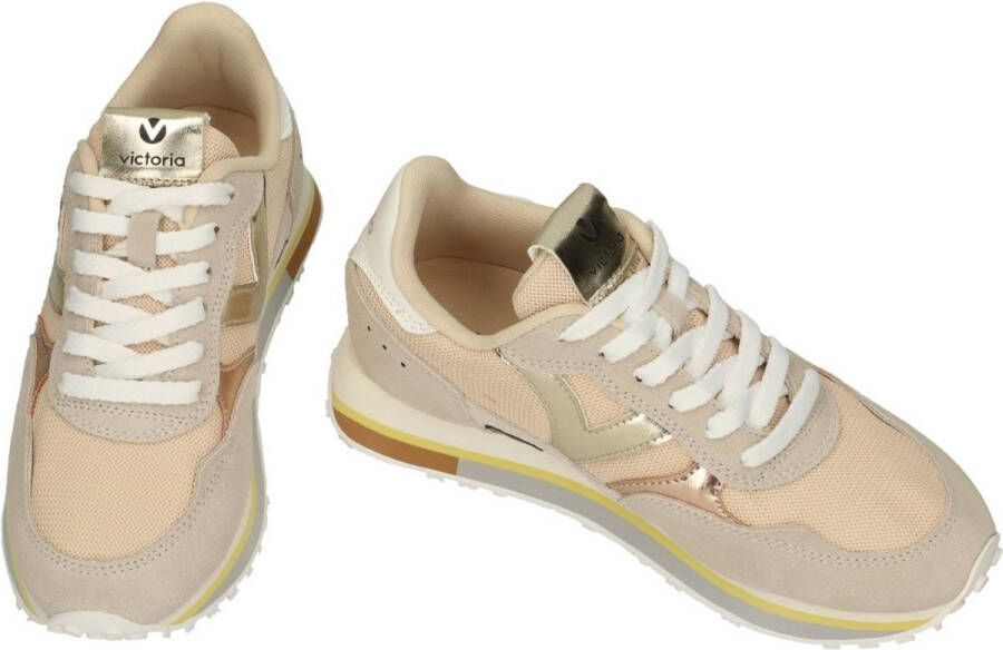 Victoria -Dames roze-goud metallic sneakers - Foto 3