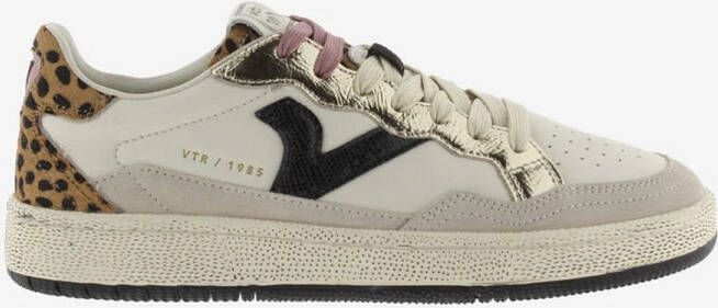 Victoria Dames Sneakers Zwart Leer Suéde Metallic