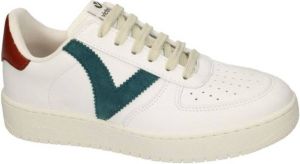 Victoria Damestrainers met contrasterend ledereffect Madrid Wit Dames