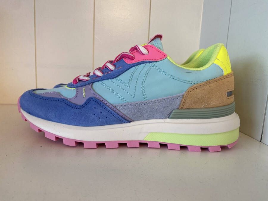 Victoria Sneakers Luna Nylon Multicolor Split Leather