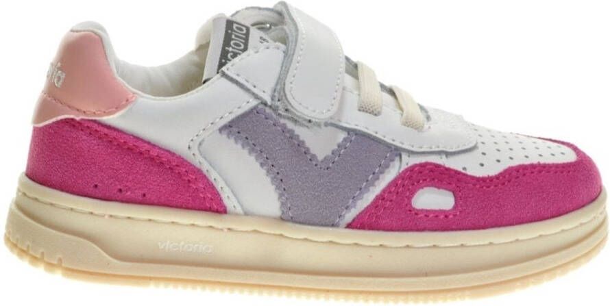 Victoria Sneakers Baskets seul bride en cuir fendu multicolore enfant