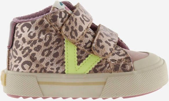 Victoria Meisjes Sneakers Roze Leer Leopard Colored