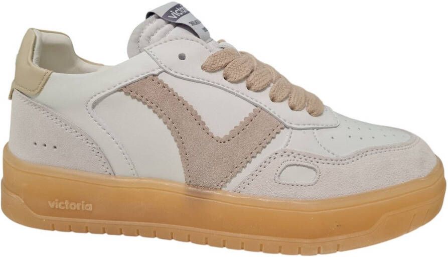 Victoria Platino Leren Dames Sneakers Platino