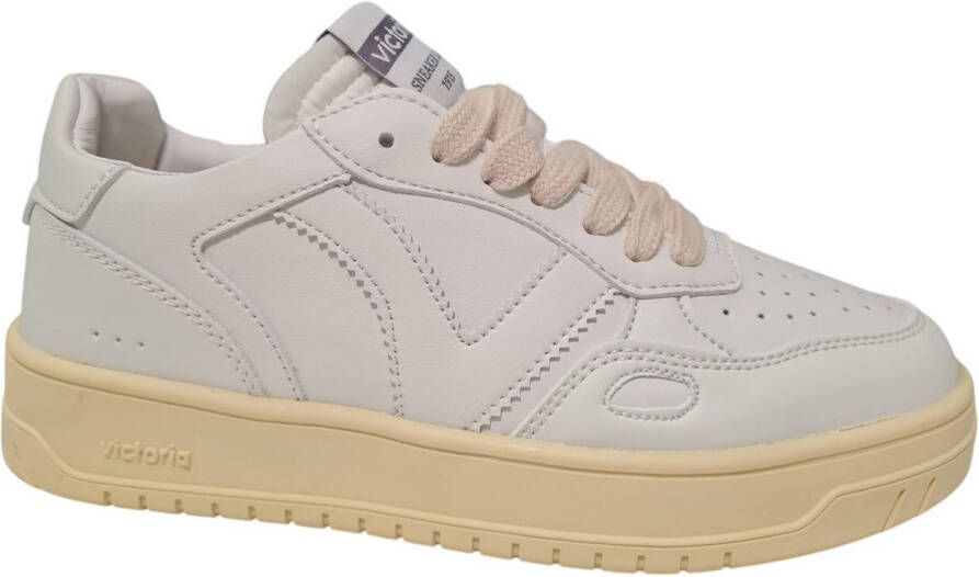 Victoria Sportieve Sneaker voor met Beige en Zwarte Accenten Beige