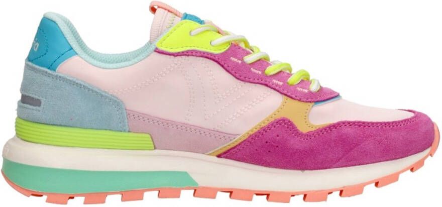 Victoria Sneakers Luna Nylon Multicolor Rosa Split Leather