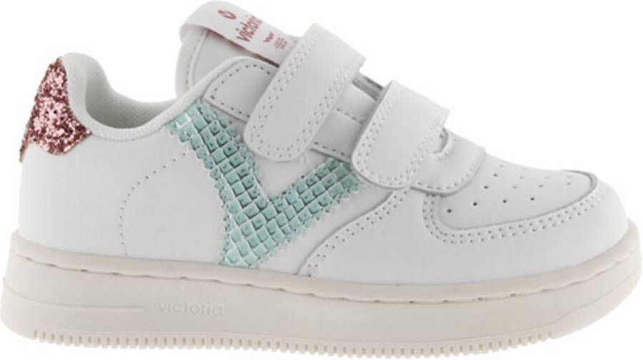 Victoria 1124106 sneakers wit lichtblauw Meisjes Imitatieleer Meerkleurig 32